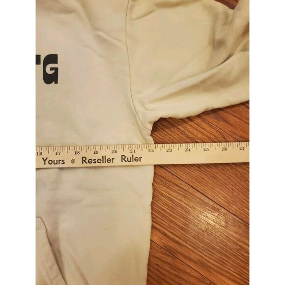 Off The Grid Records Hoodie Men's Size M Beige Big Back Logo Heavyweight New - Picture 6 of 9